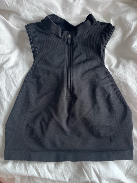 lululemon athletica Tops - Lululemon Seamless Half-Zip Train Tank Black size 6